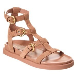 Gianvito Rossi Arena Suede Sandals in Praline